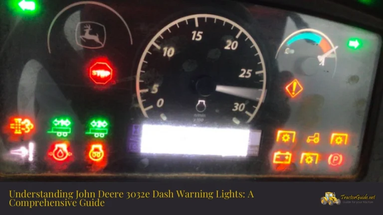 john deere 3032e dash warning lights