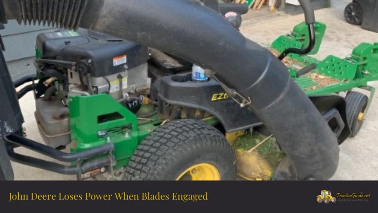 john deere loses power when blades engaged