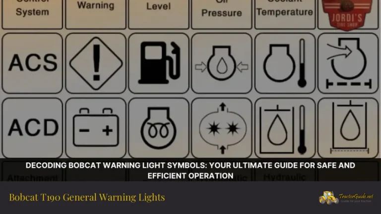 bobcat t190 general warning lights