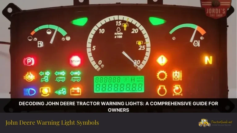 john deere warning light symbols